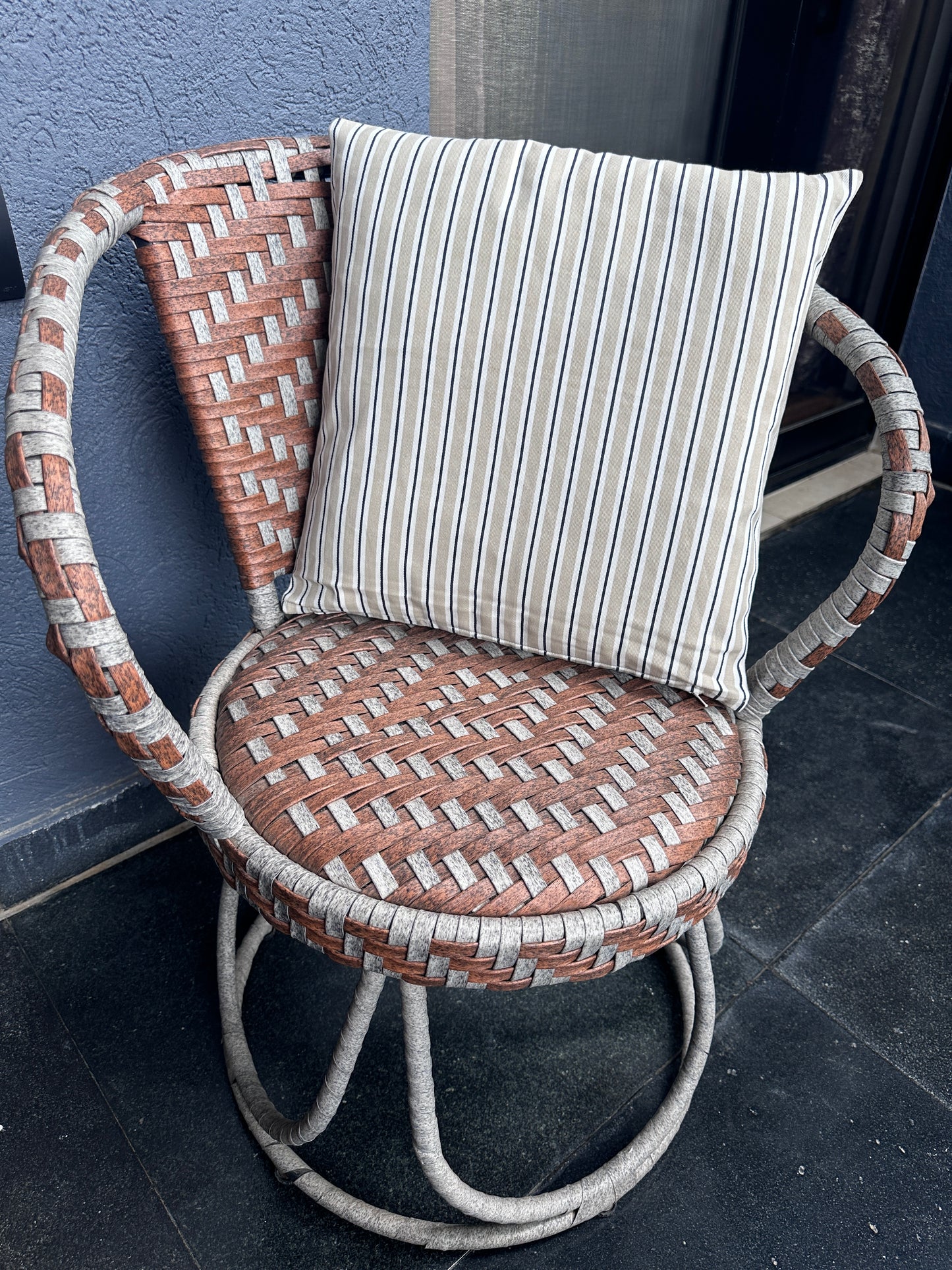 Blue Beige Stripe Cushion Cover