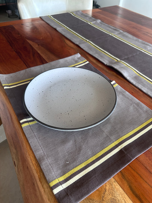 Brown Striped Table Mats Set of 6