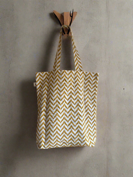 Zig Zag Yellow Tote Bag