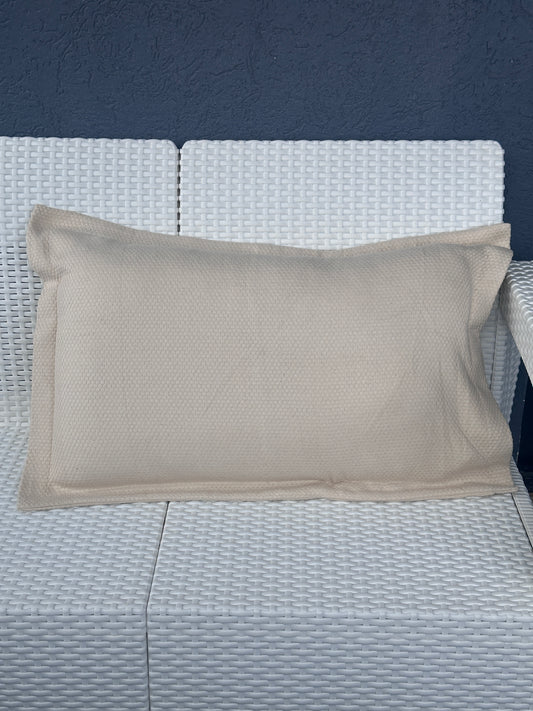 Beige Woven Pillow Cover