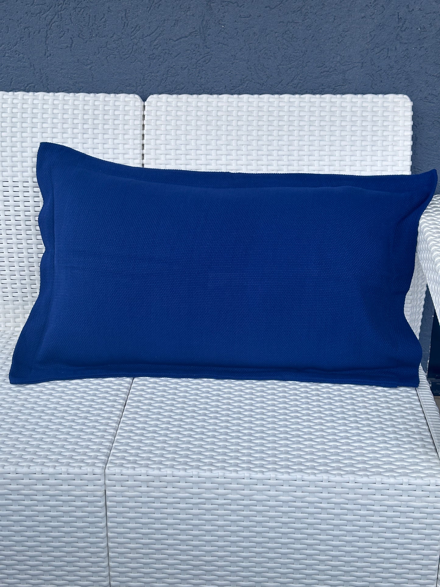 Blue Woven Pillow Cover