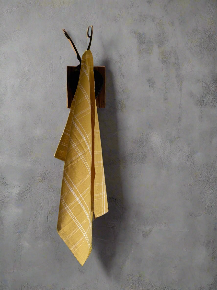 Yellow Woven Kitchen Towel Set of 3