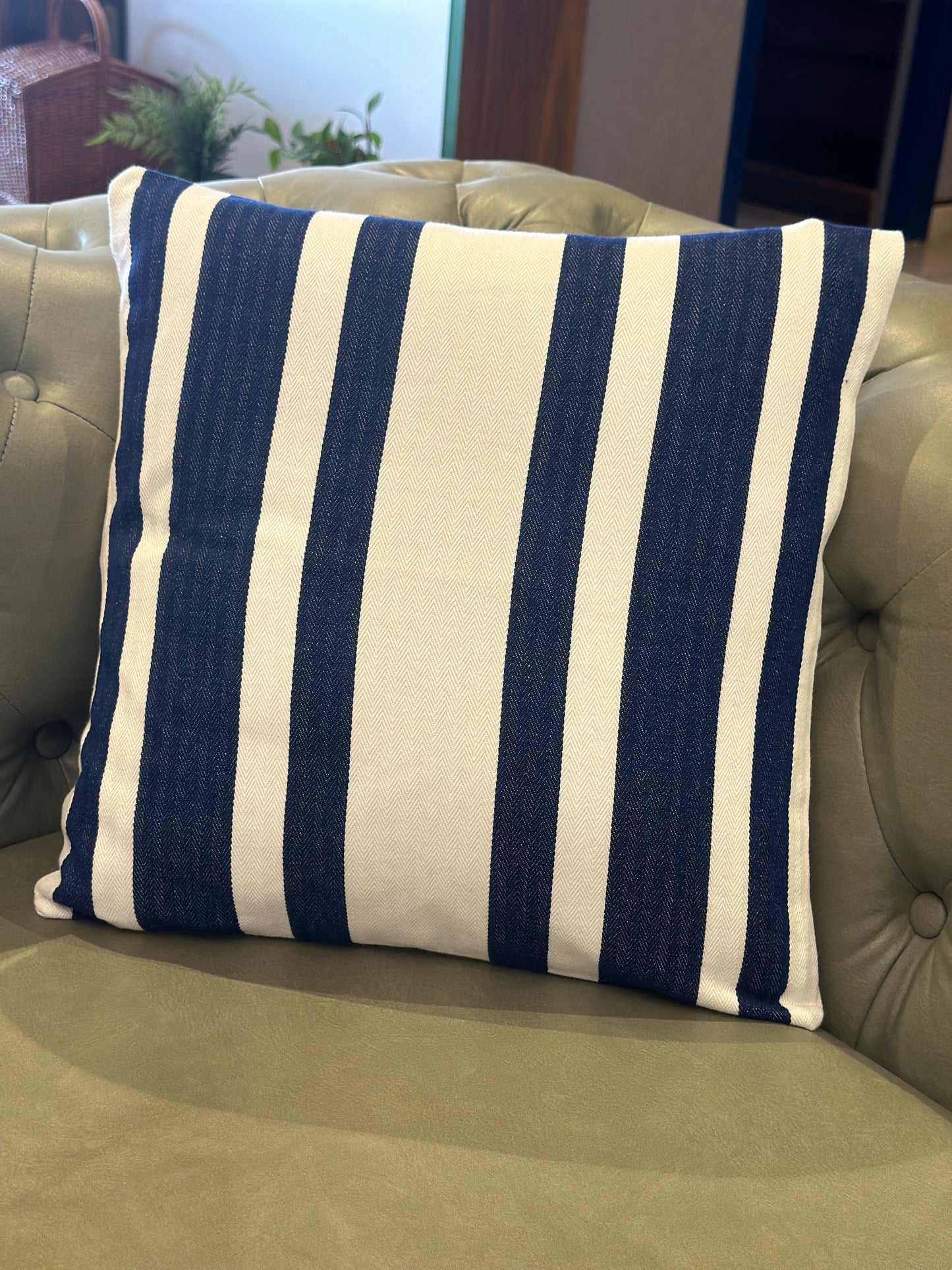 Blue Striped Cushion Cover