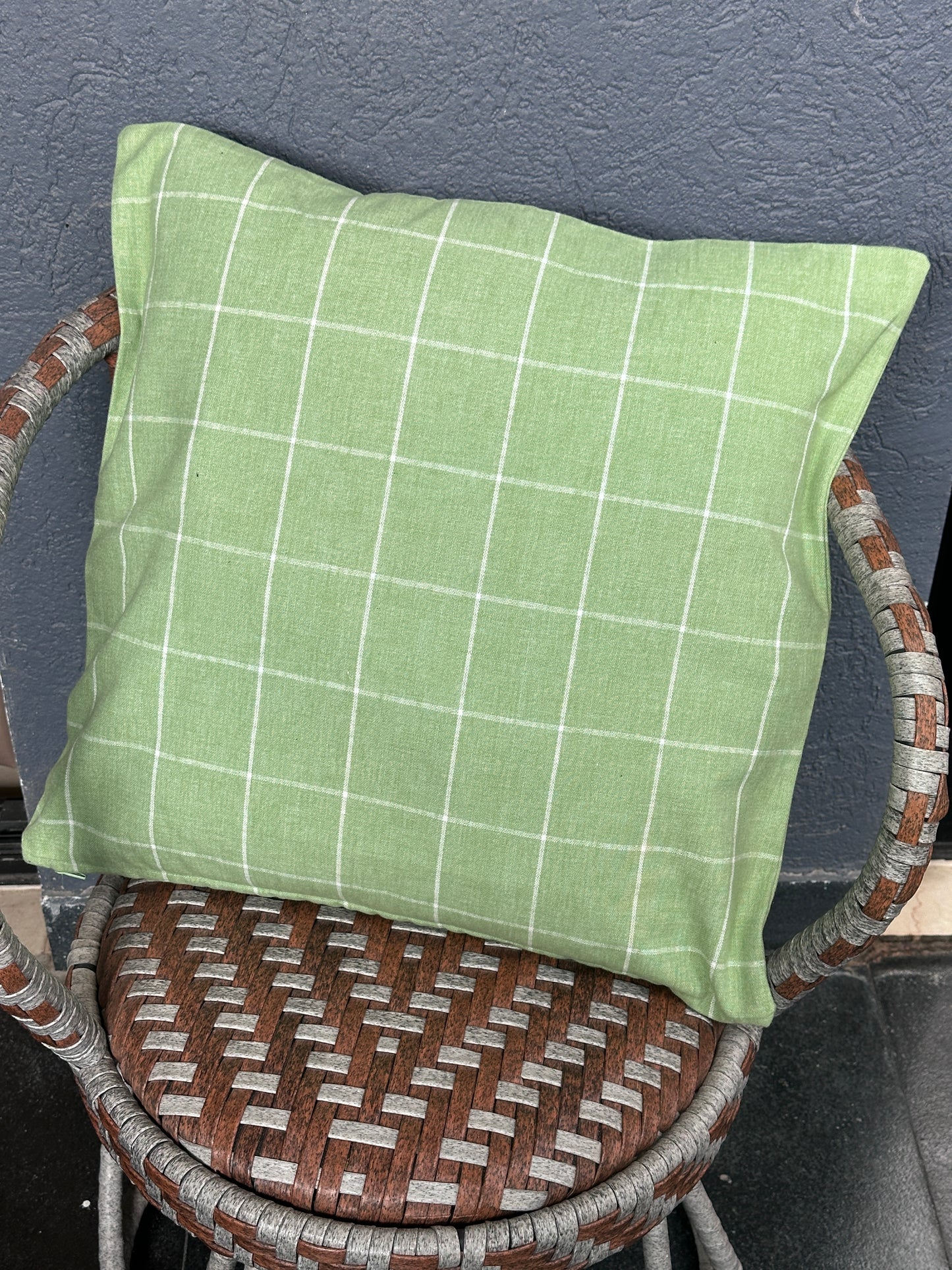 Green Check Cushion Cover