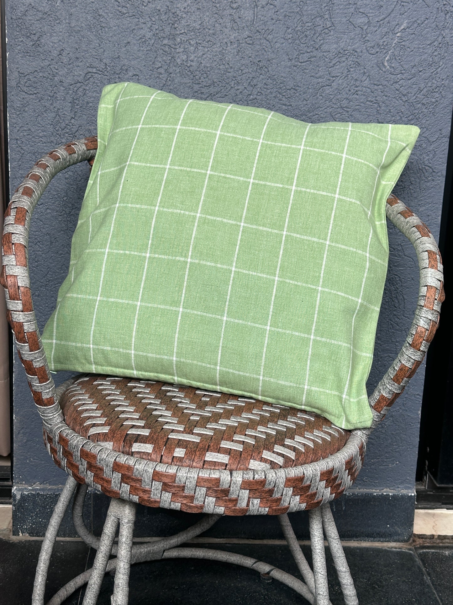 Green Check Cushion Cover