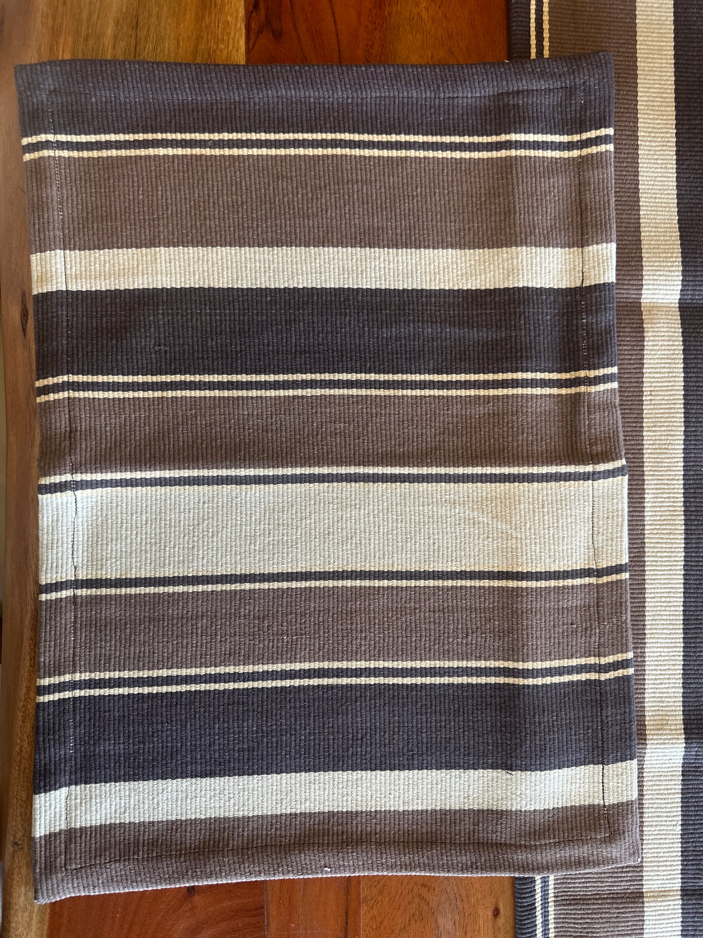 Brown Multi Striped Table Mats Set of 6