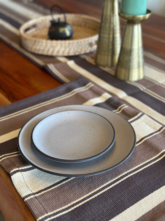 Brown Multi Striped Table Mats Set of 6