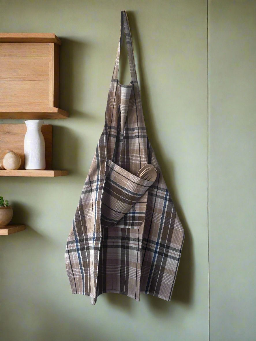 Brown Check Apron