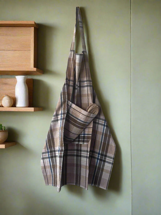 Brown Check Apron